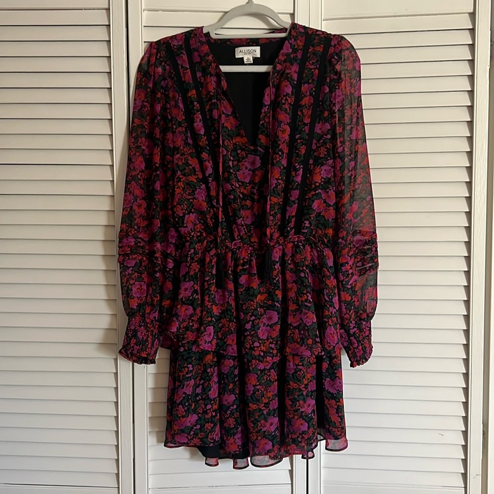 Allison New York floral tiered long sleeve dress
